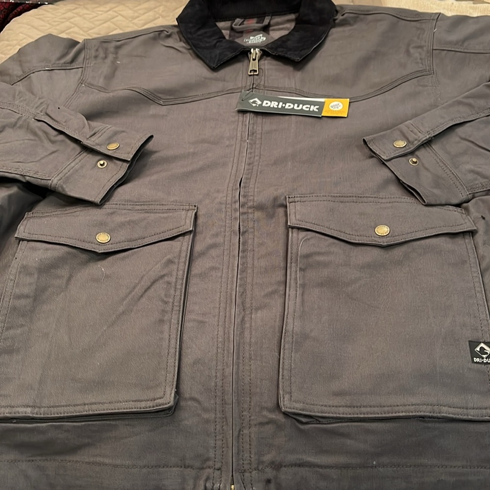 DRI DUCK Men's Charcoal Yellowstone Power Move Canvas Jacket/NWT/L - Picture 10 of 16
